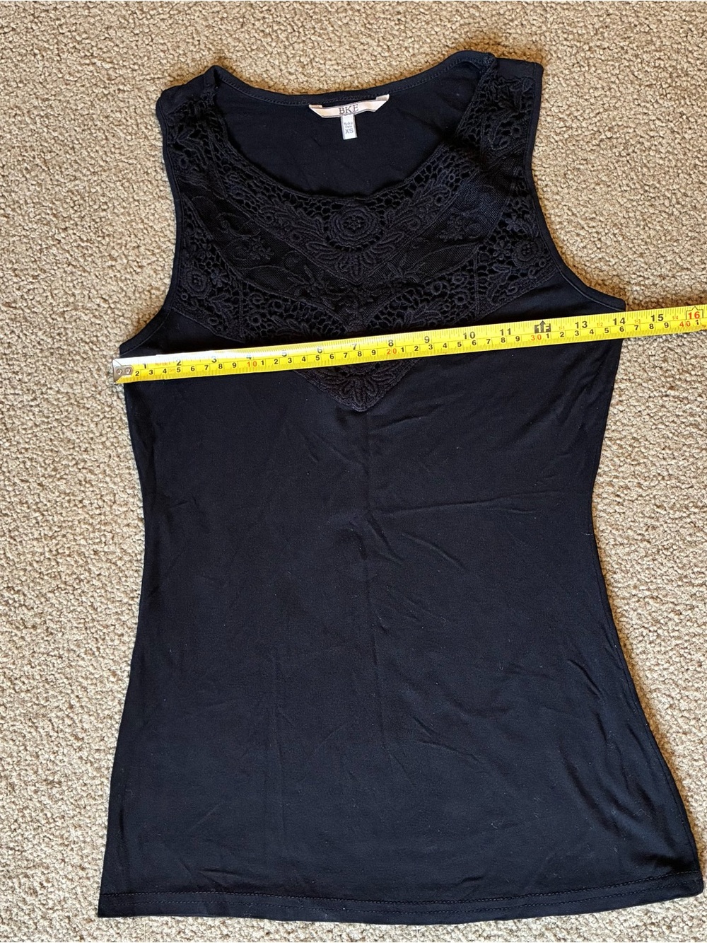 BKE Black Lace Yoke Tank - Picture 6 of 7